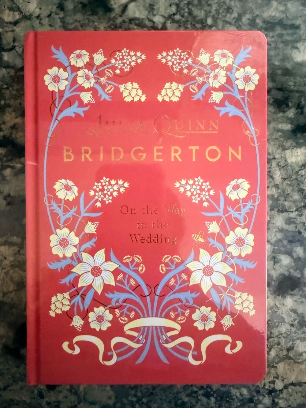 Bridgerton Hardcover Journal — Red with Floral Gold & Blue Accents